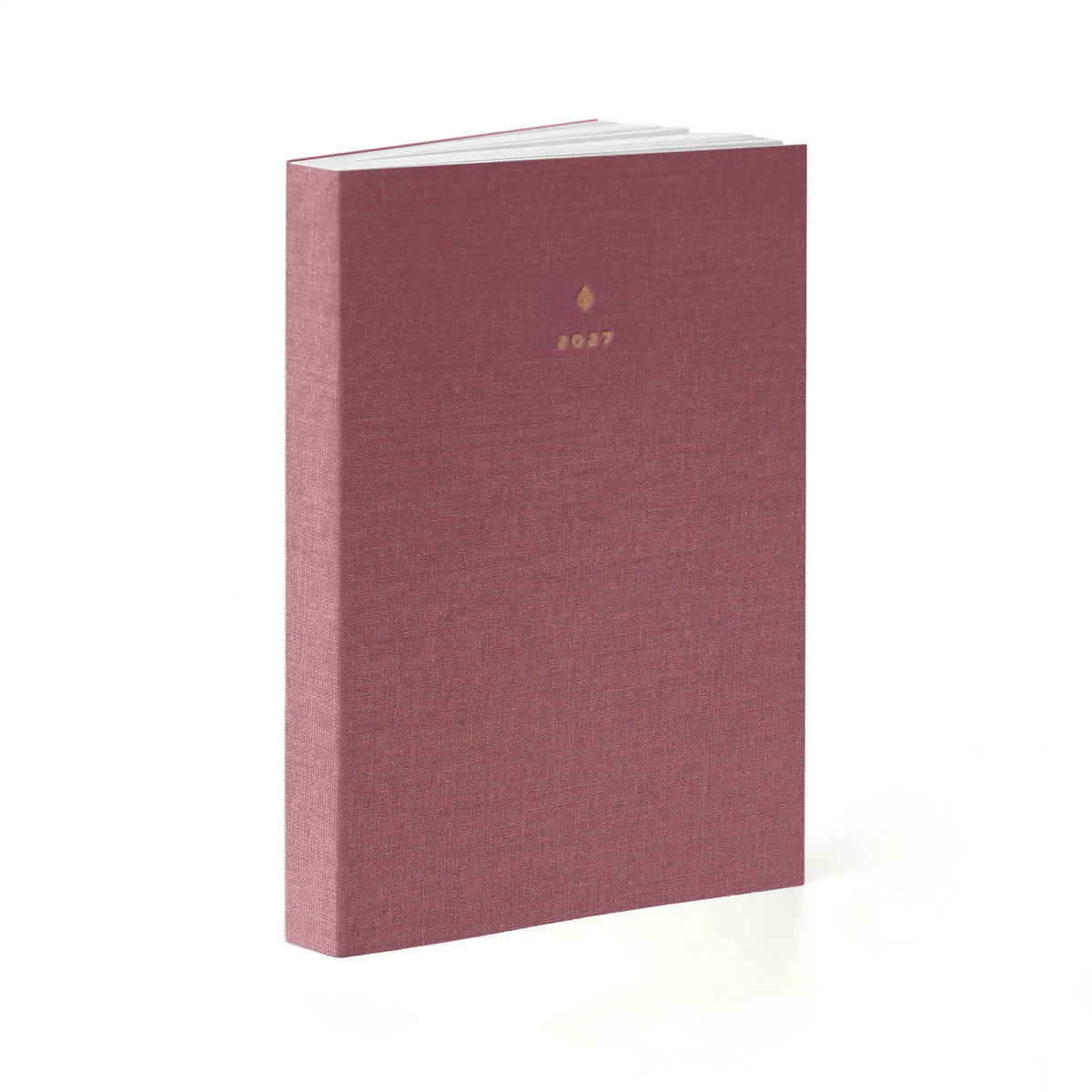 2027 A5 Minimalist Vertical Planner (Cloth Flex, Heritage 120gsm) in Wild Rose #color_wild rose