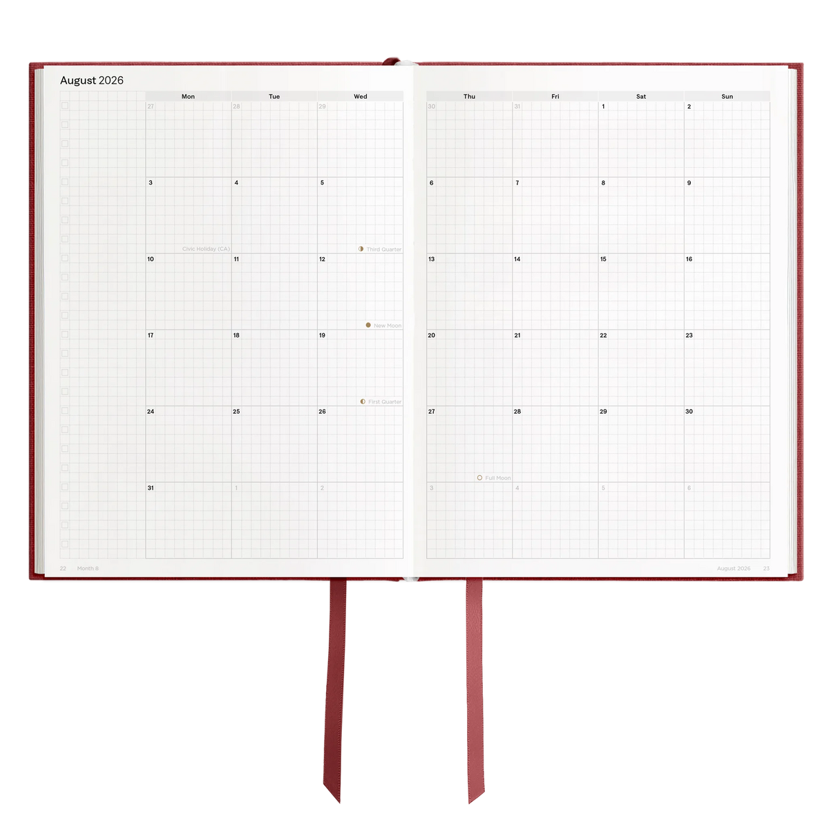 Hemlock & Oak dated planners in Scarlet Oak #color_scarlet oak