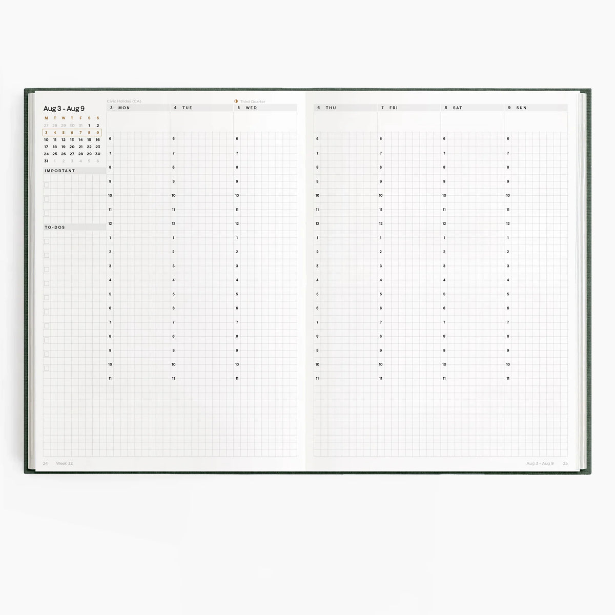26-27 Academic Planner (Cloth Flex, A5, Archivist 70gsm) in Moss #color_moss