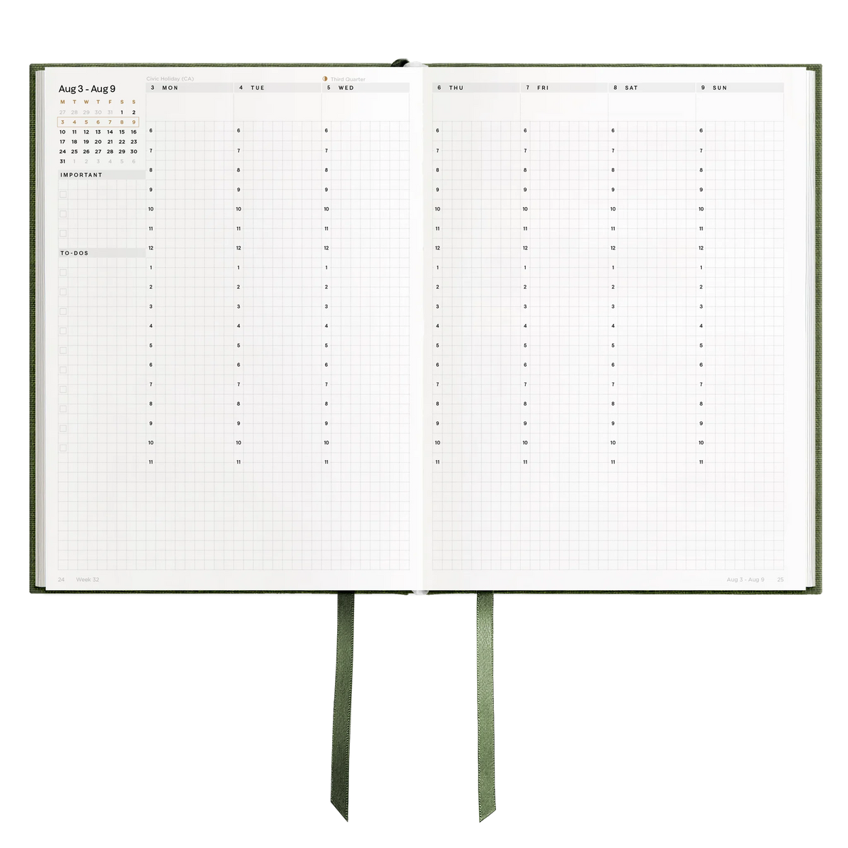 Hemlock & Oak dated planners in Moss #color_moss