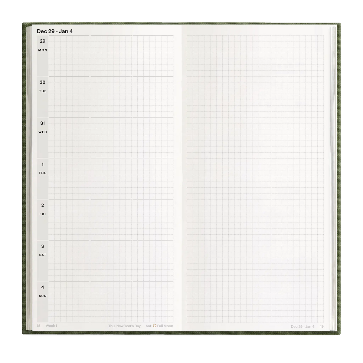 Hemlock & Oak dated planners in Moss #color_moss