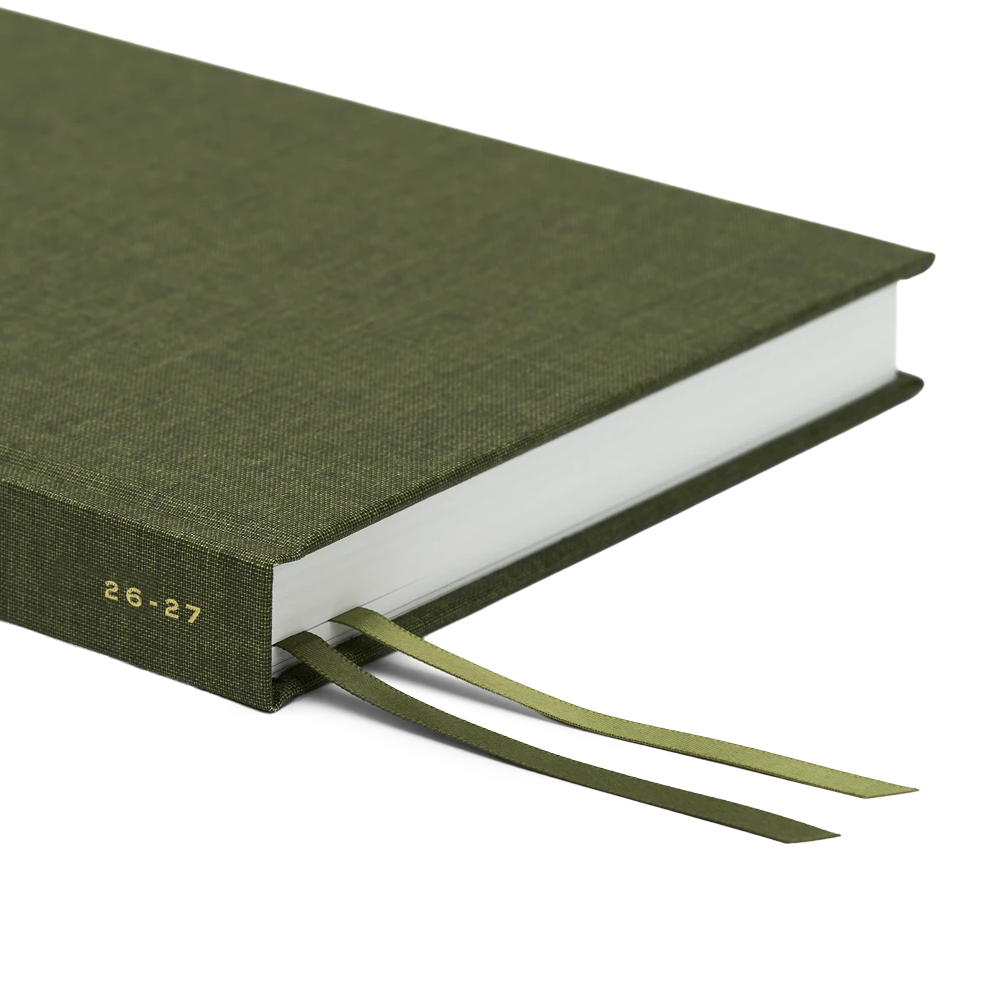 26-27 Academic Planner (Hardcover, Compact, Archivist 70gsm) in Moss #color_moss