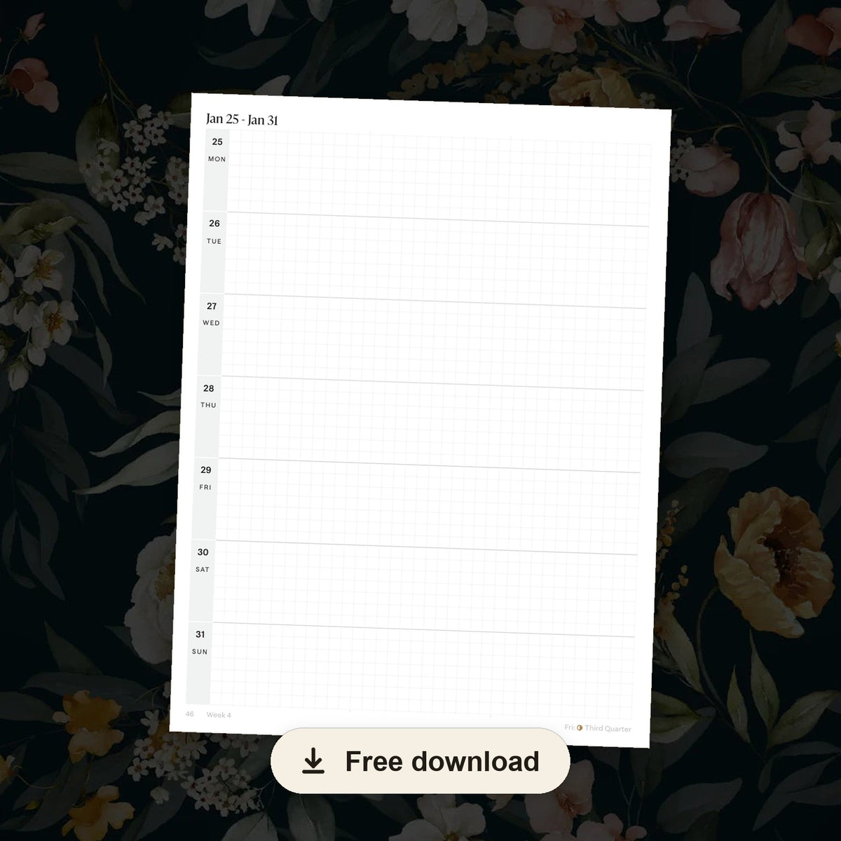 2027 Signature Horizontal Planner — free printable download