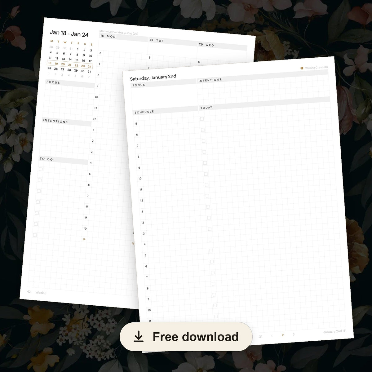 2027 Weekly & Daily Vertical Planner — free printable download