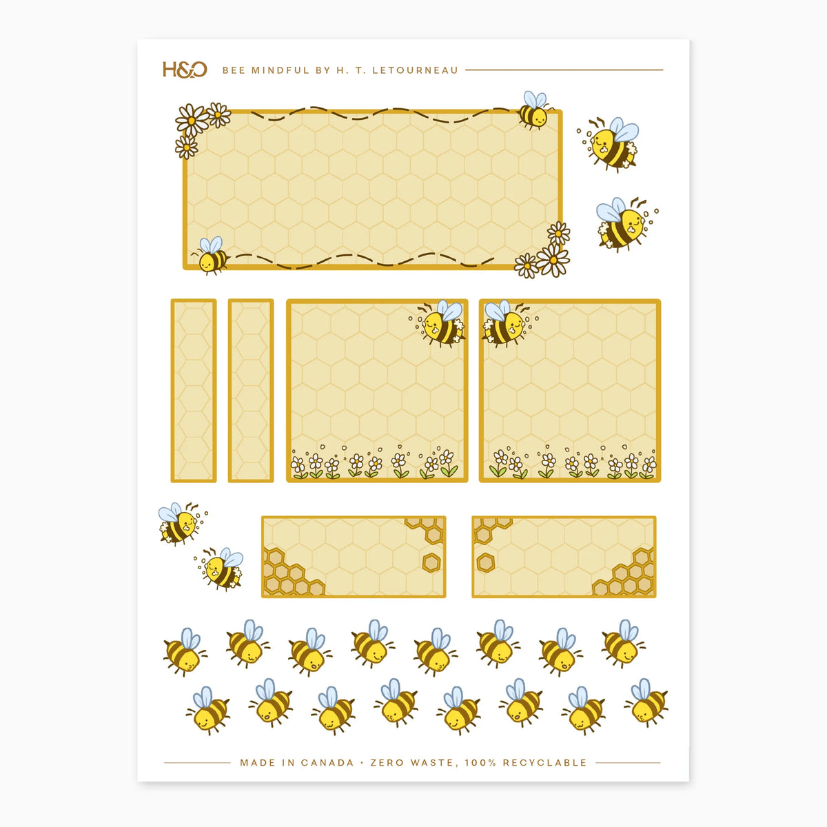 Bee Mindful Stickers - Planner Stickers
