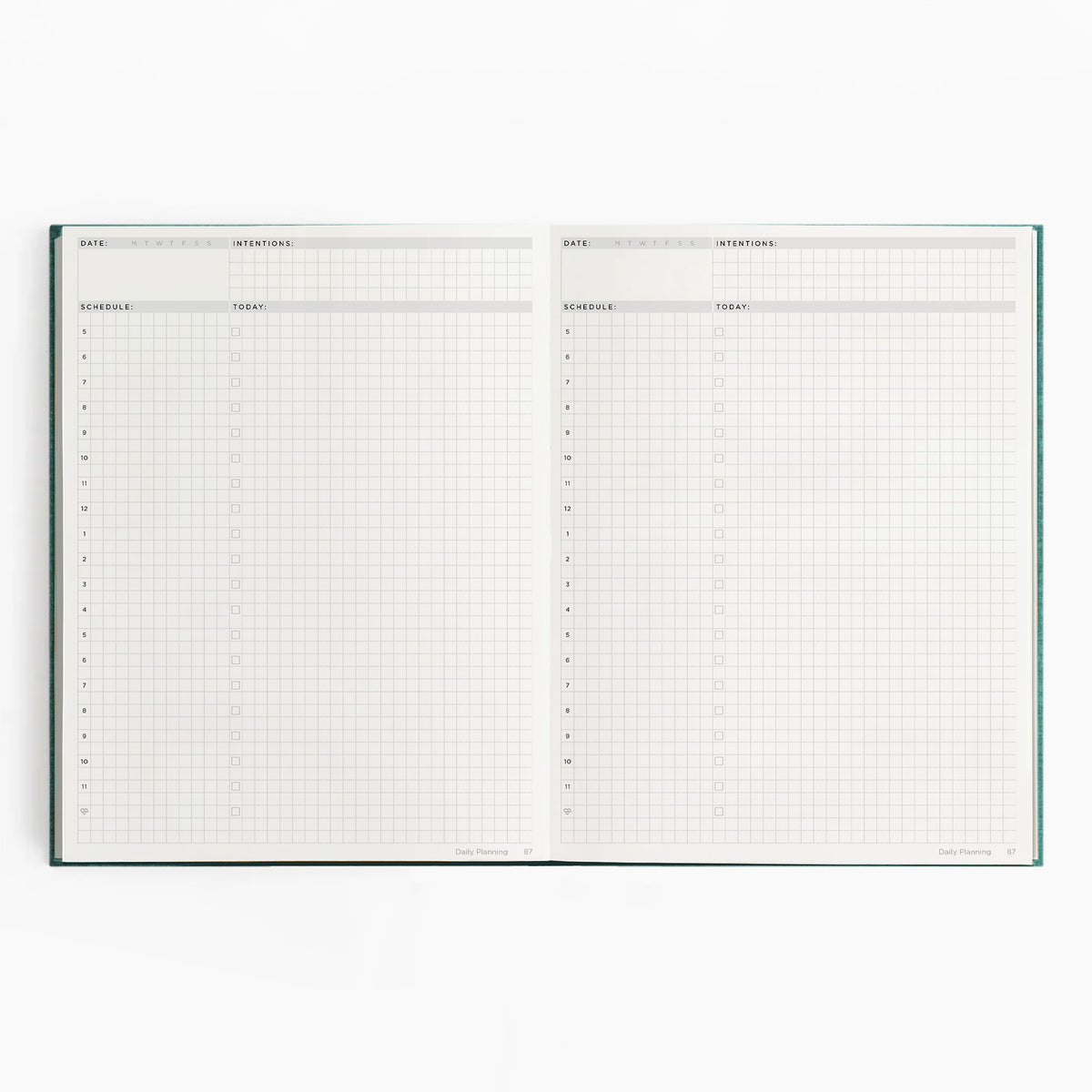 Undated Daily Planner (6-Month, Cloth Flex, 120gsm) in Enchanted Forest #color_enchanted forest