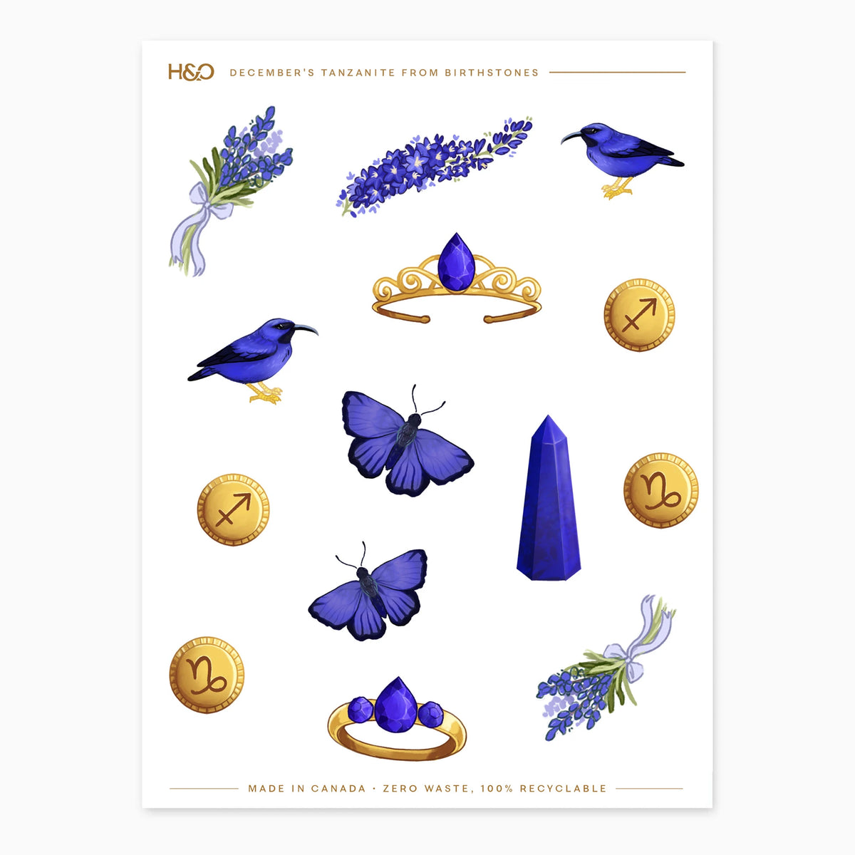 Birthstones Stickers in December's Tanzanite #color_December's Tanzanite