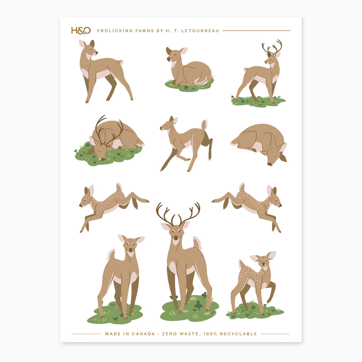 Frolicking Fawns Stickers in Fawn #color_fawn