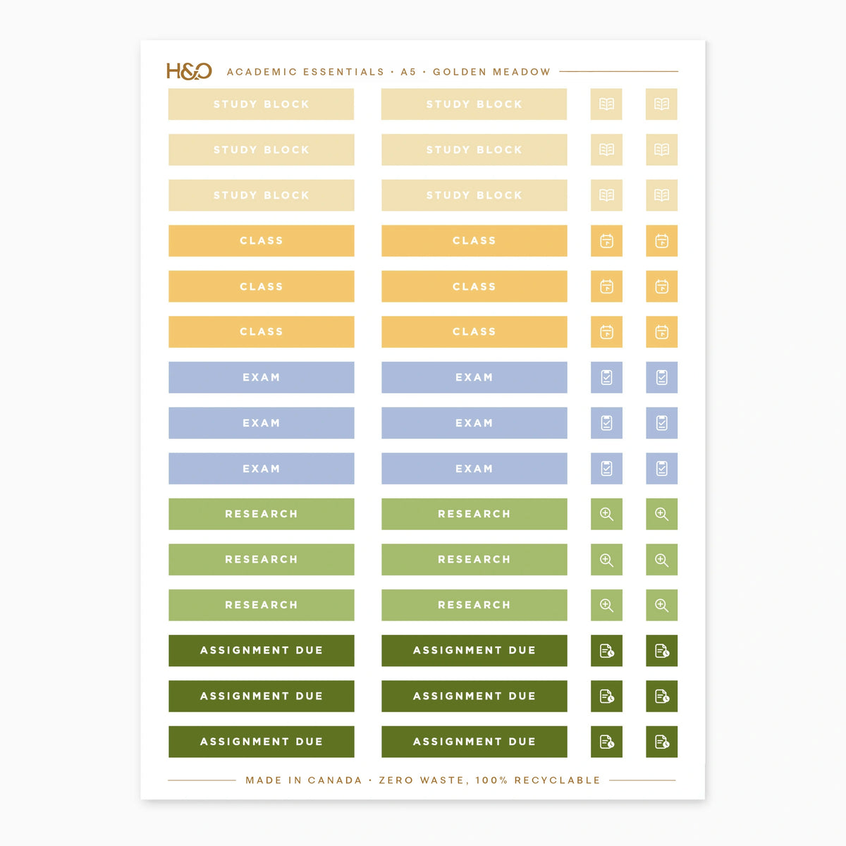 Academic Essential Stickers in Golden Meadow #color_Golden Meadow