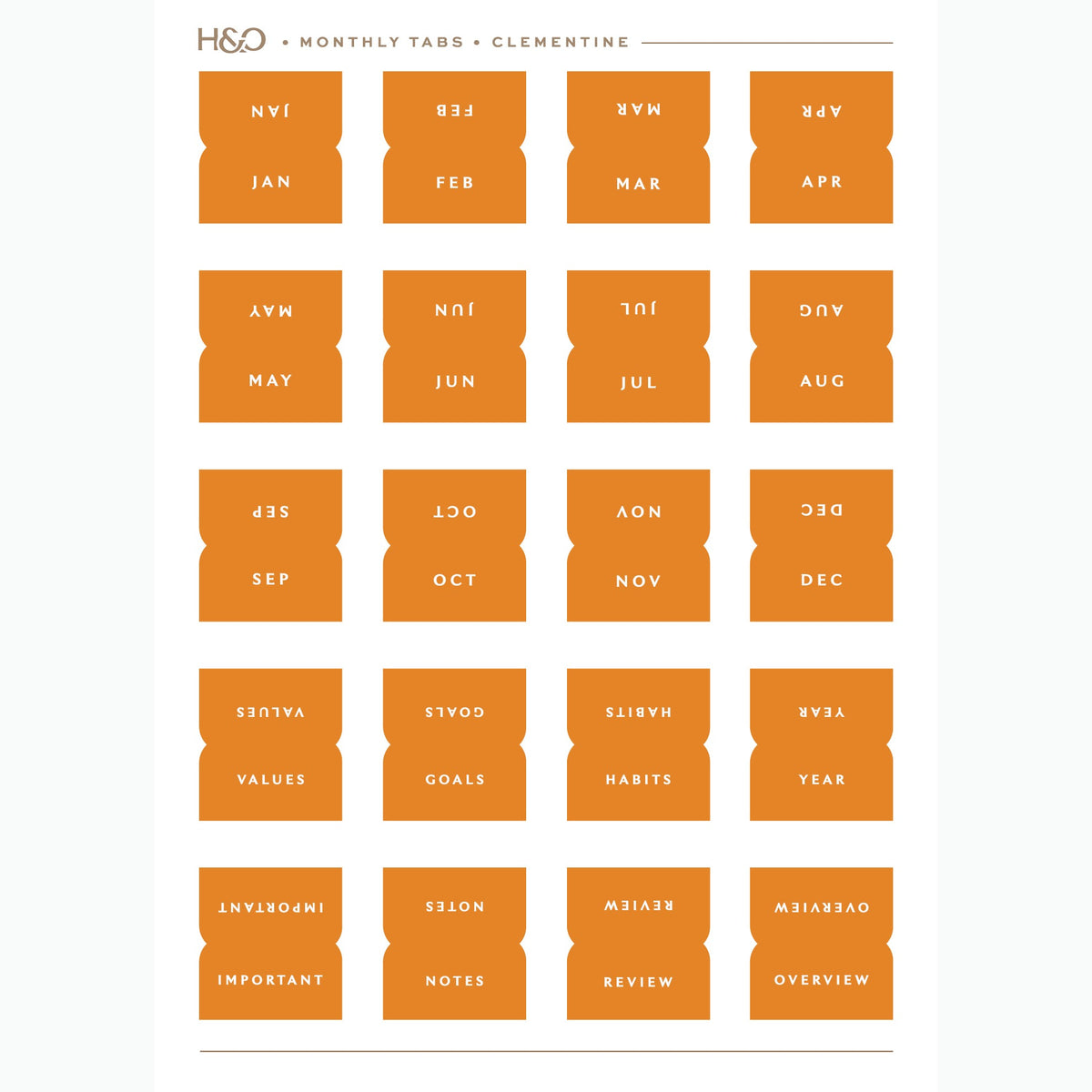 Monthly Tabs in Clementine #color_clementine