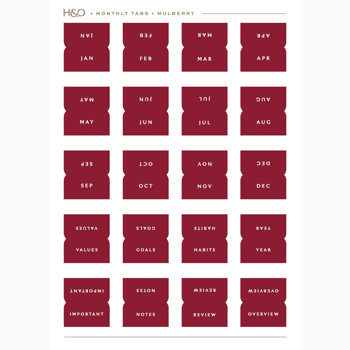 Monthly Tabs in Mulberry #color_mulberry
