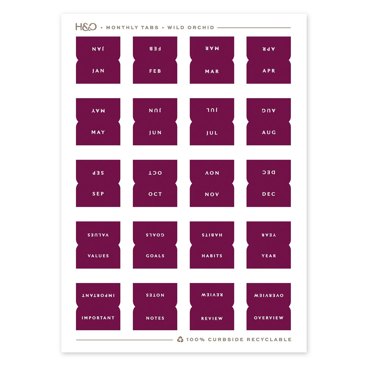 Monthly Tabs in Wild Orchid #color_wild orchid