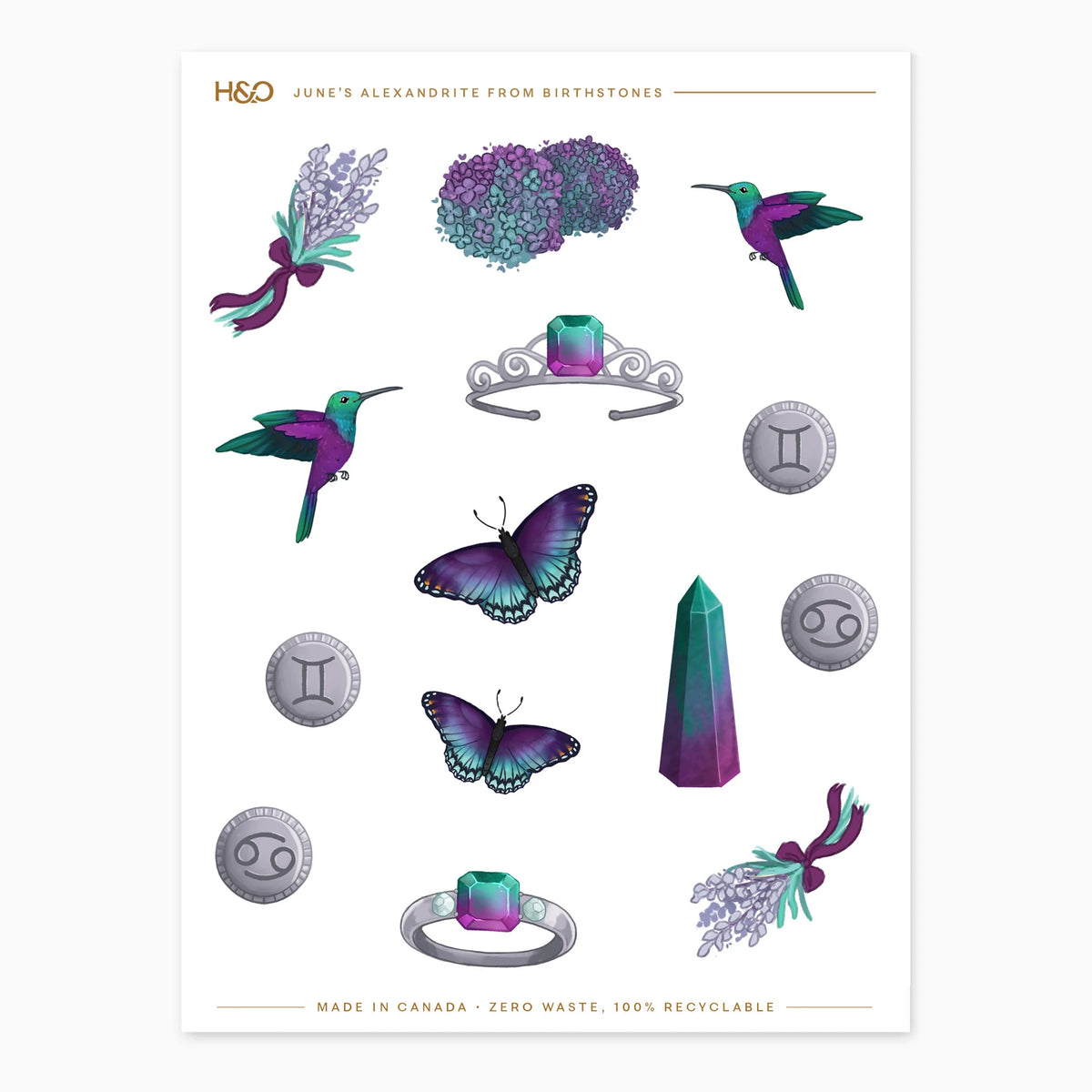 Birthstones Stickers in June's Alexandrite #color_June's Alexandrite