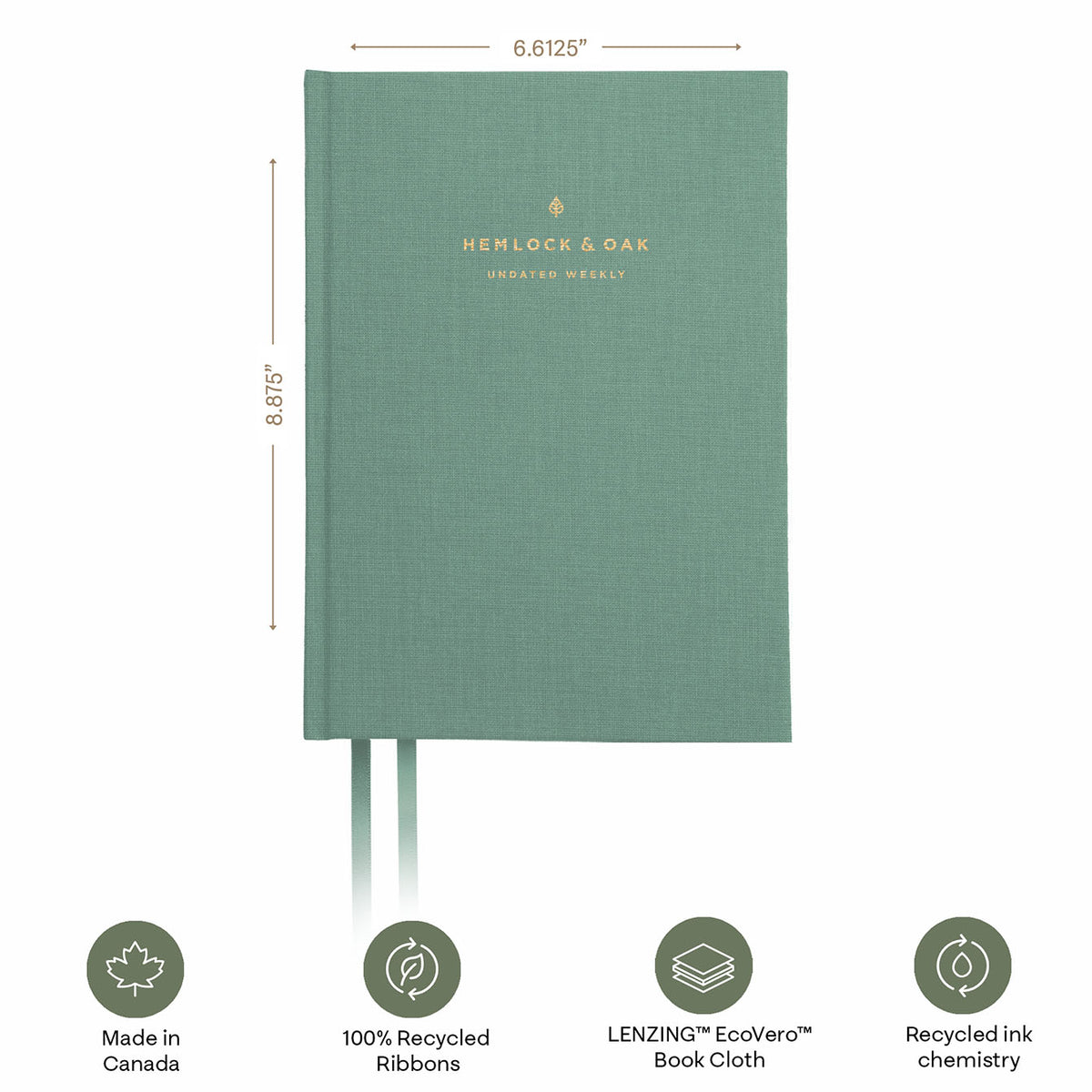Hemlock & Oak undated planners in Moonflower #color_moonflower
