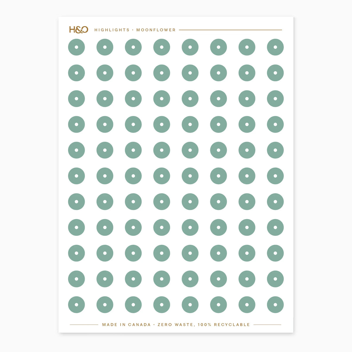 Highlights planner stickers in Moonflower, Hemlock & Oak