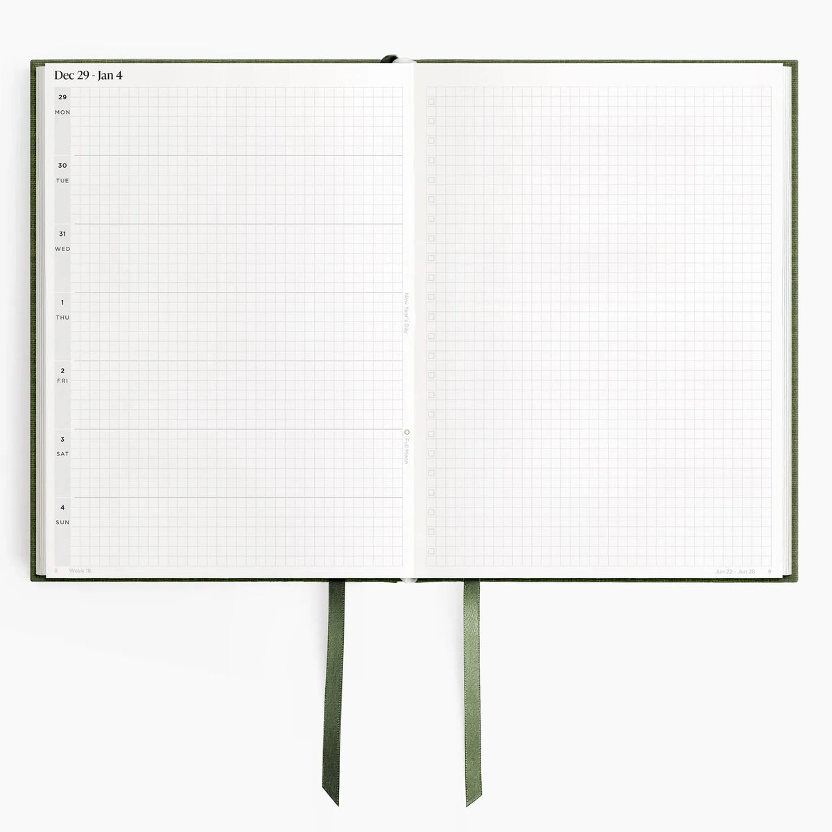 Hemlock & Oak dated planners in Moss #color_moss