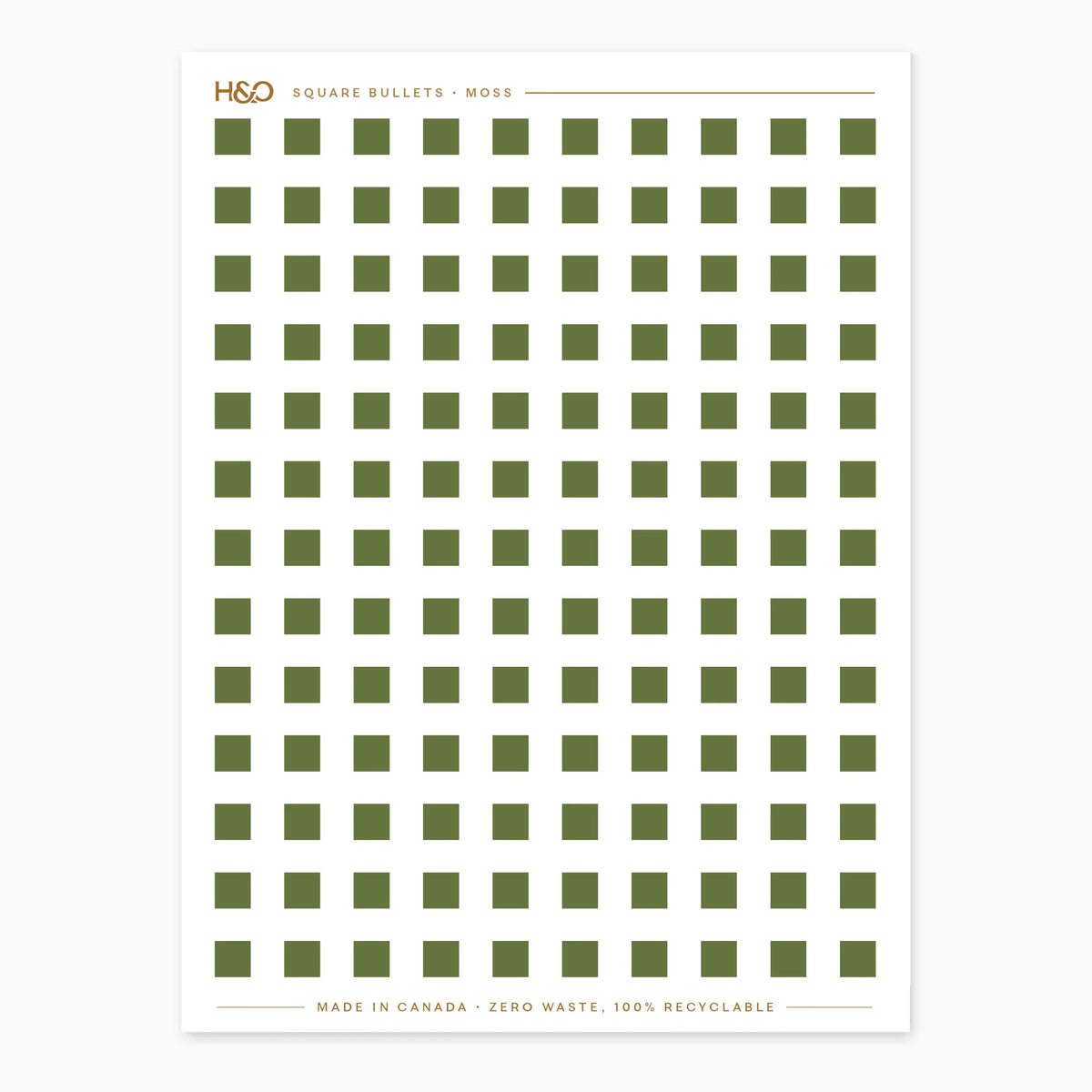 Square Bullets Stickers in Moss #color_moss