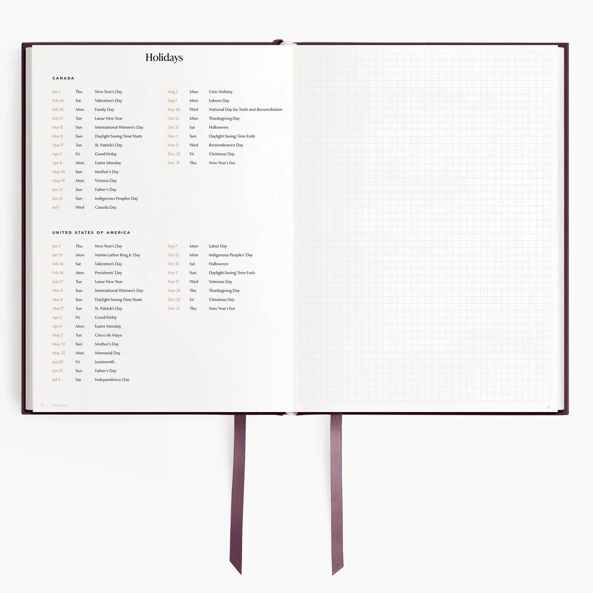 Hemlock & Oak dated planners in Plum #color_plum