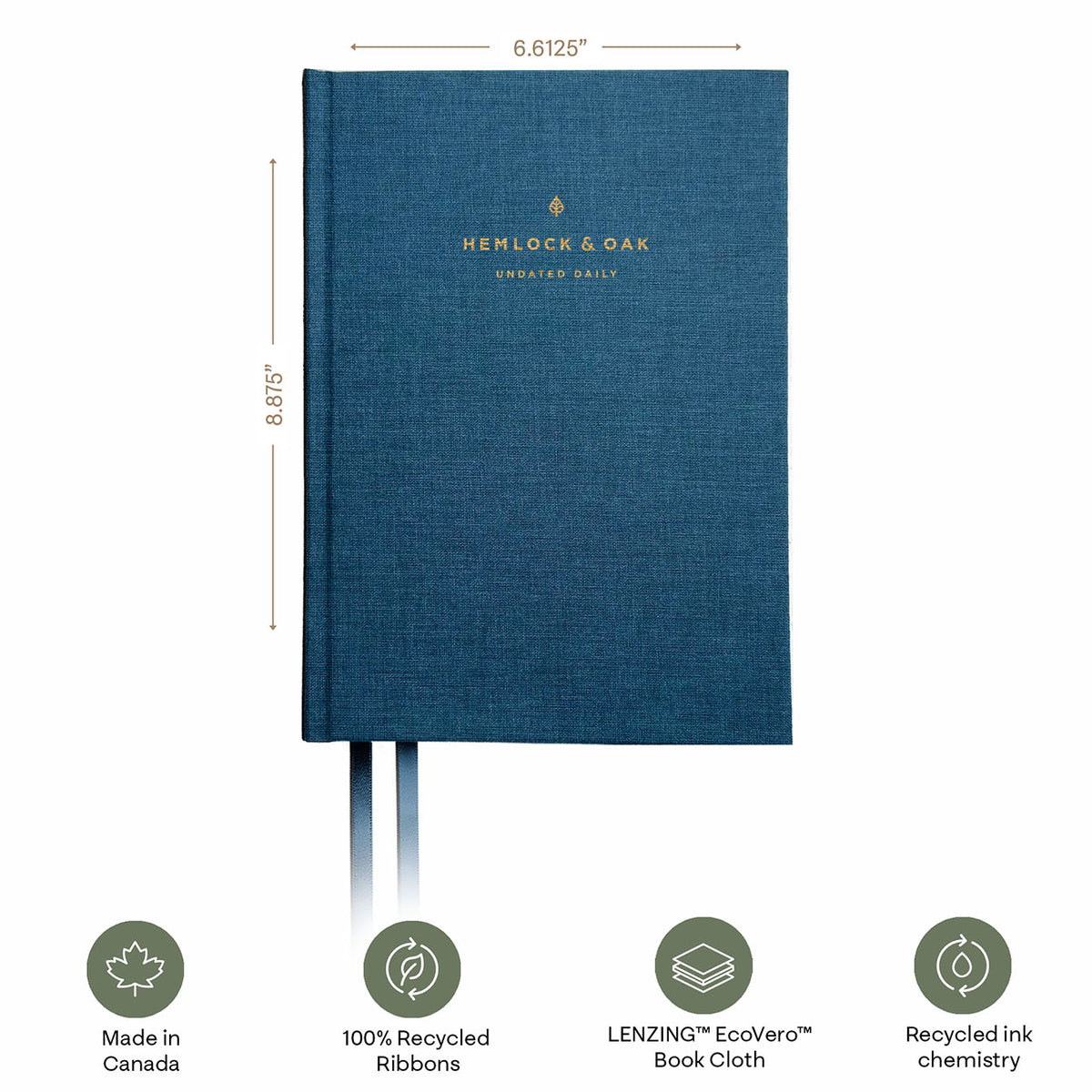 Undated Daily Planner (6-Month, Hardcover, 120gsm) in Rivière #color_rivière