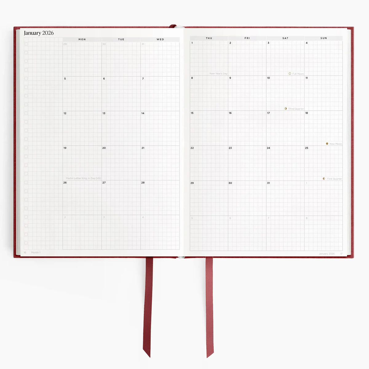 Hemlock & Oak dated planners in Scarlet Oak #color_scarlet oak