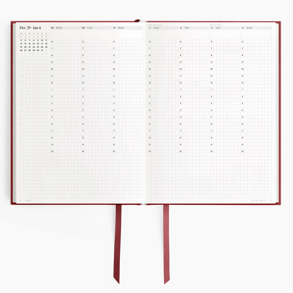 2026 A5 Minimalist Vertical Planner (Hardcover) in Scarlet Oak #color_scarlet oak