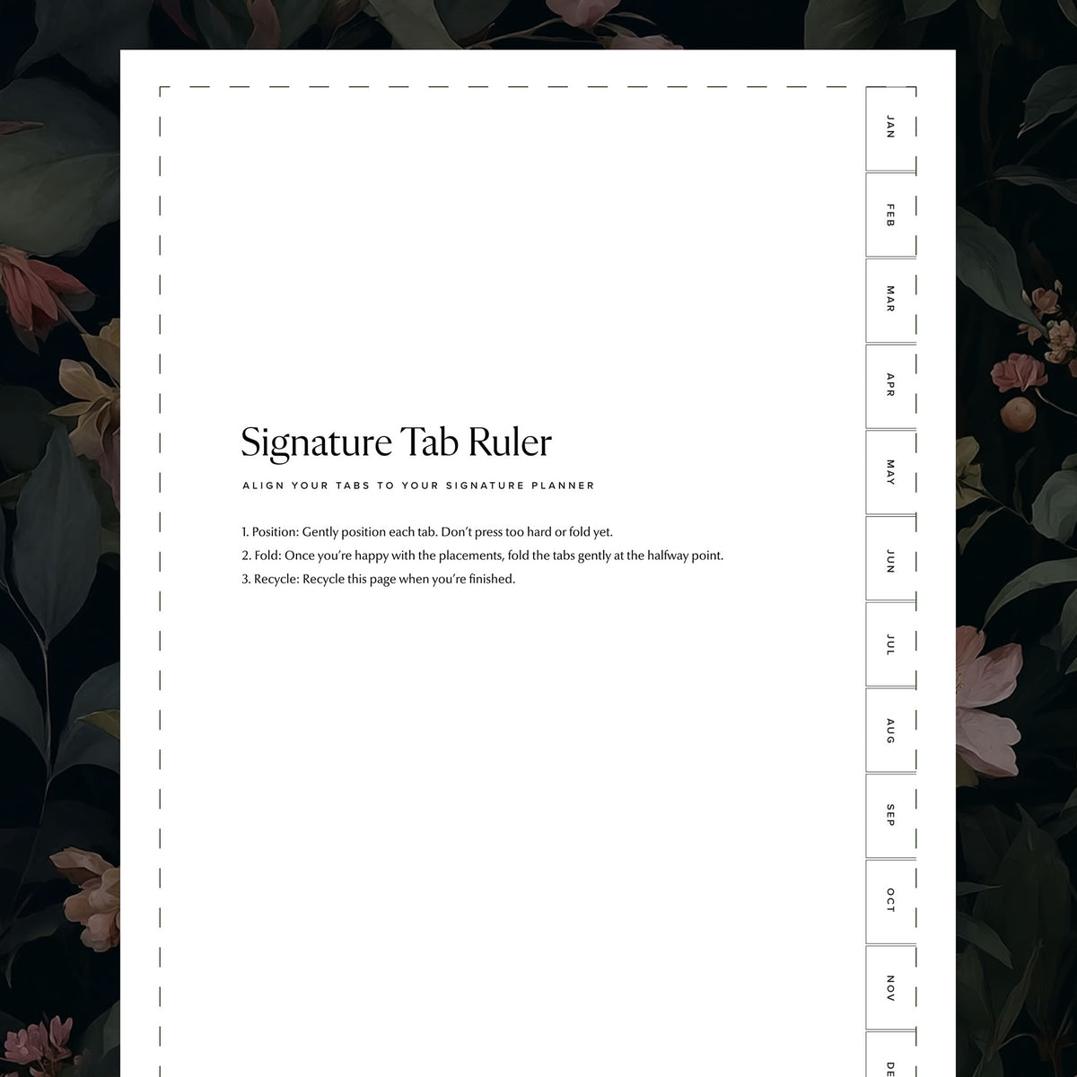 Printable Signature Tab Ruler in Signature Grey #color_signature grey