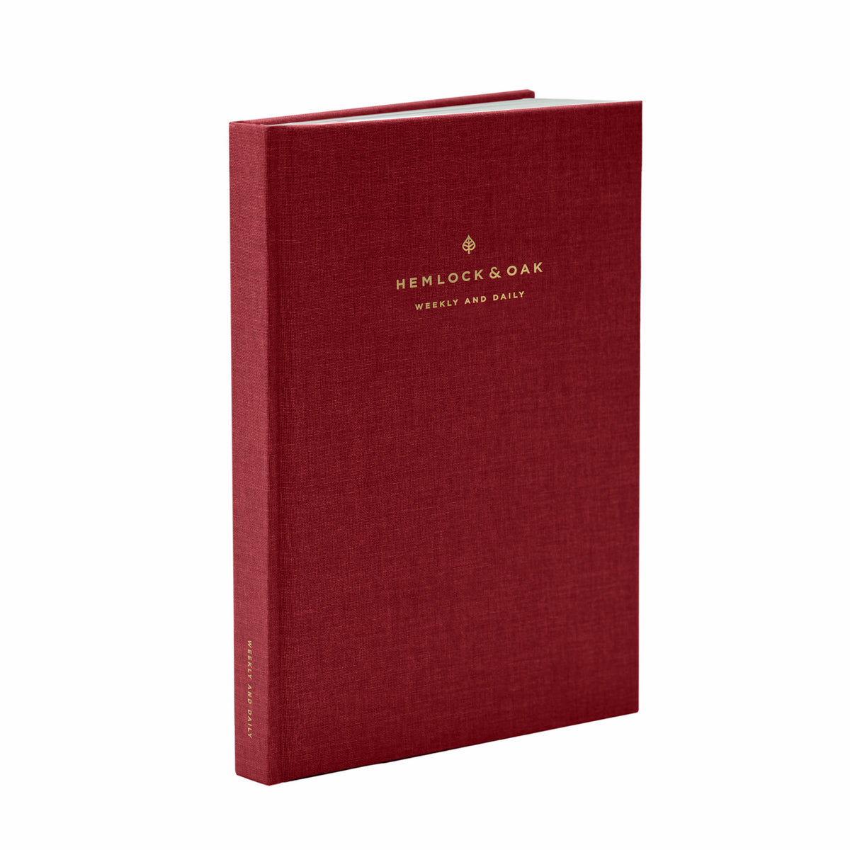 Undated Weekly & Daily Planner (12-Month, Hardcover, 70gsm) in Scarlet Oak #color_scarlet oak