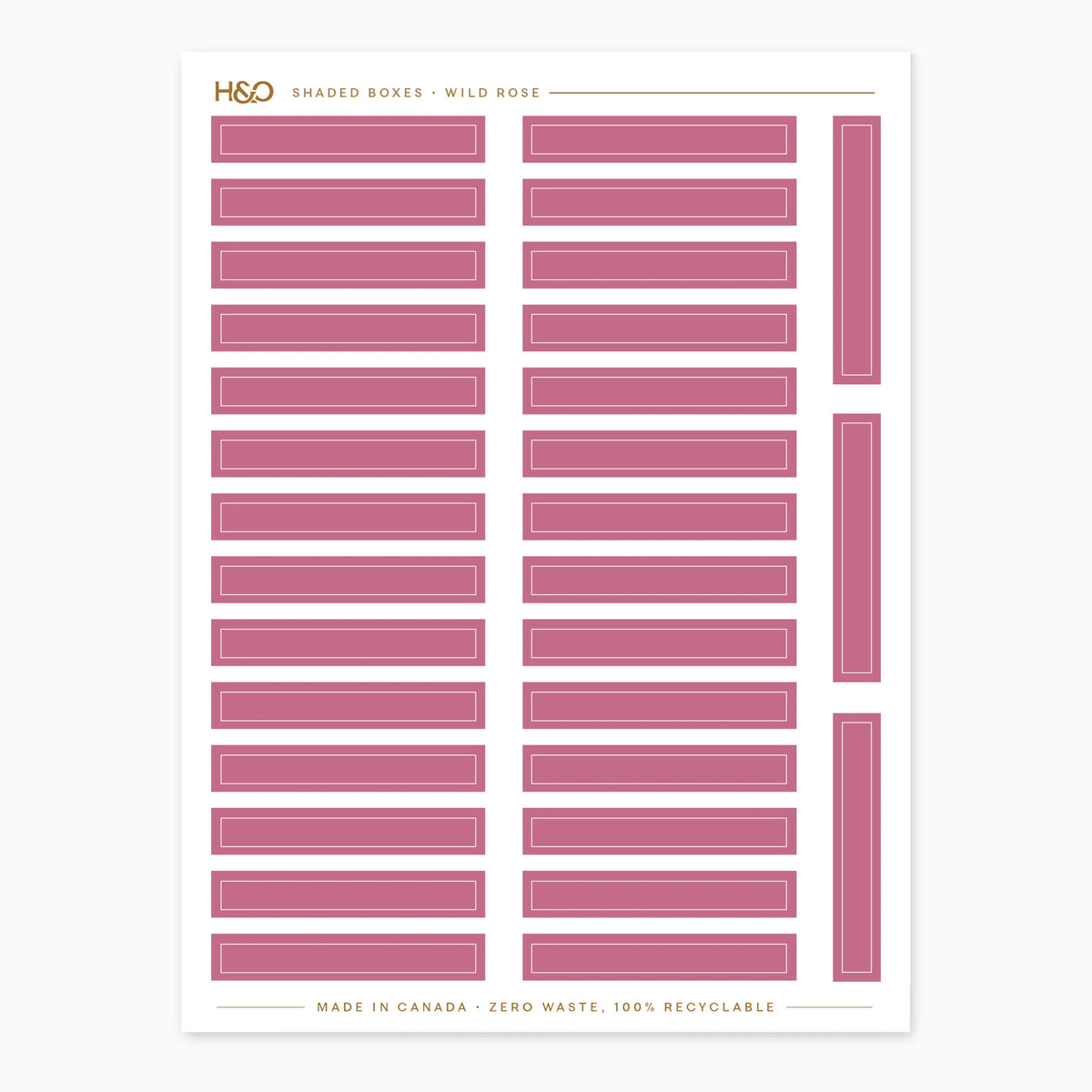 Shaded Box Stickers in Wild Rose #color_wild rose