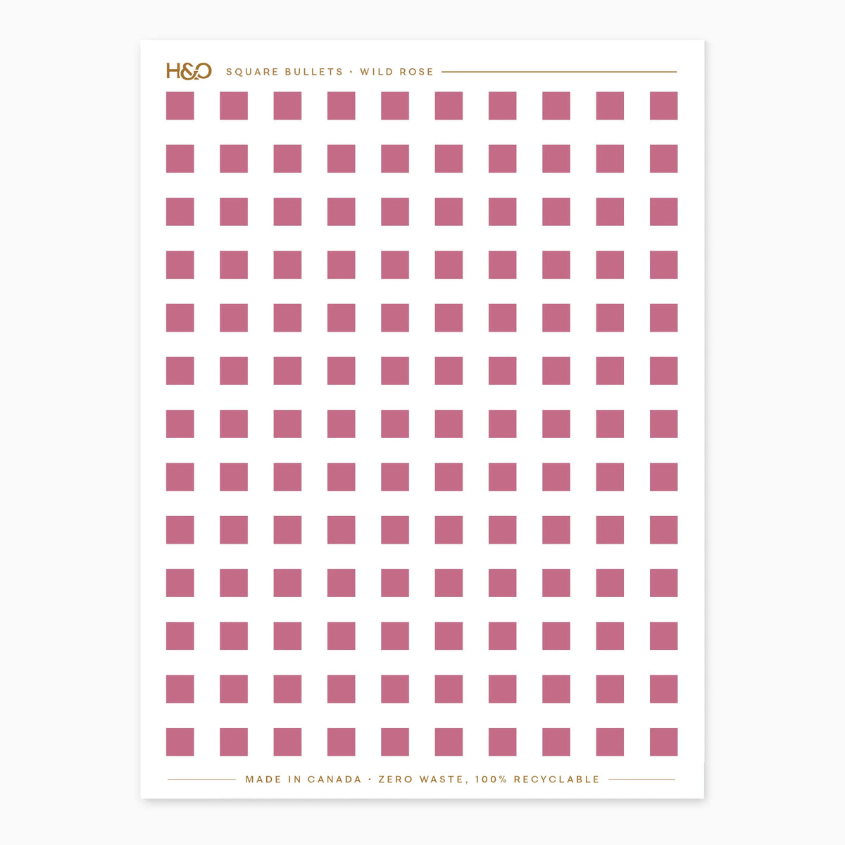 Square Bullets Stickers in Wild Rose #color_wild rose