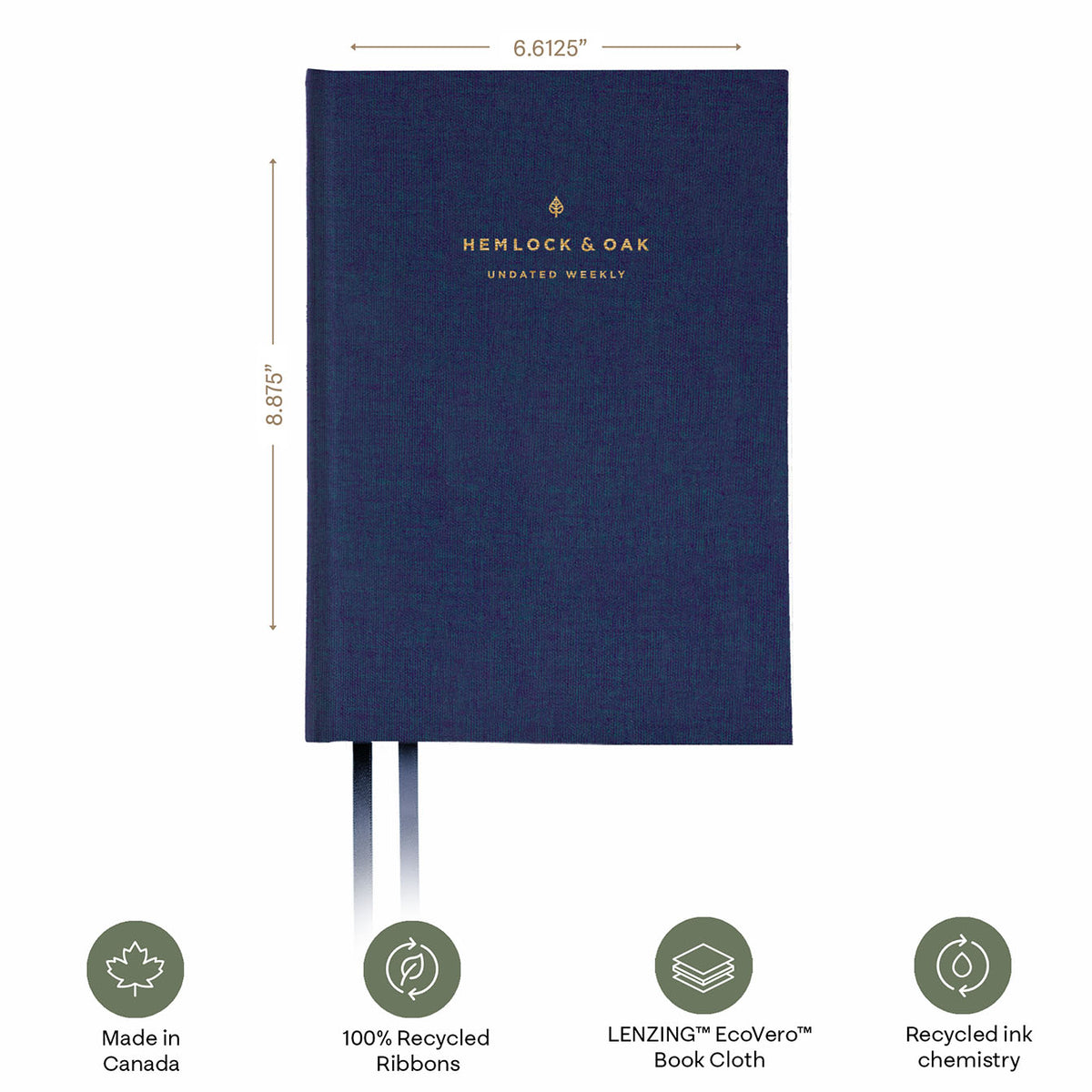 Hemlock & Oak undated planners in Wild Indigo #color_wild indigo
