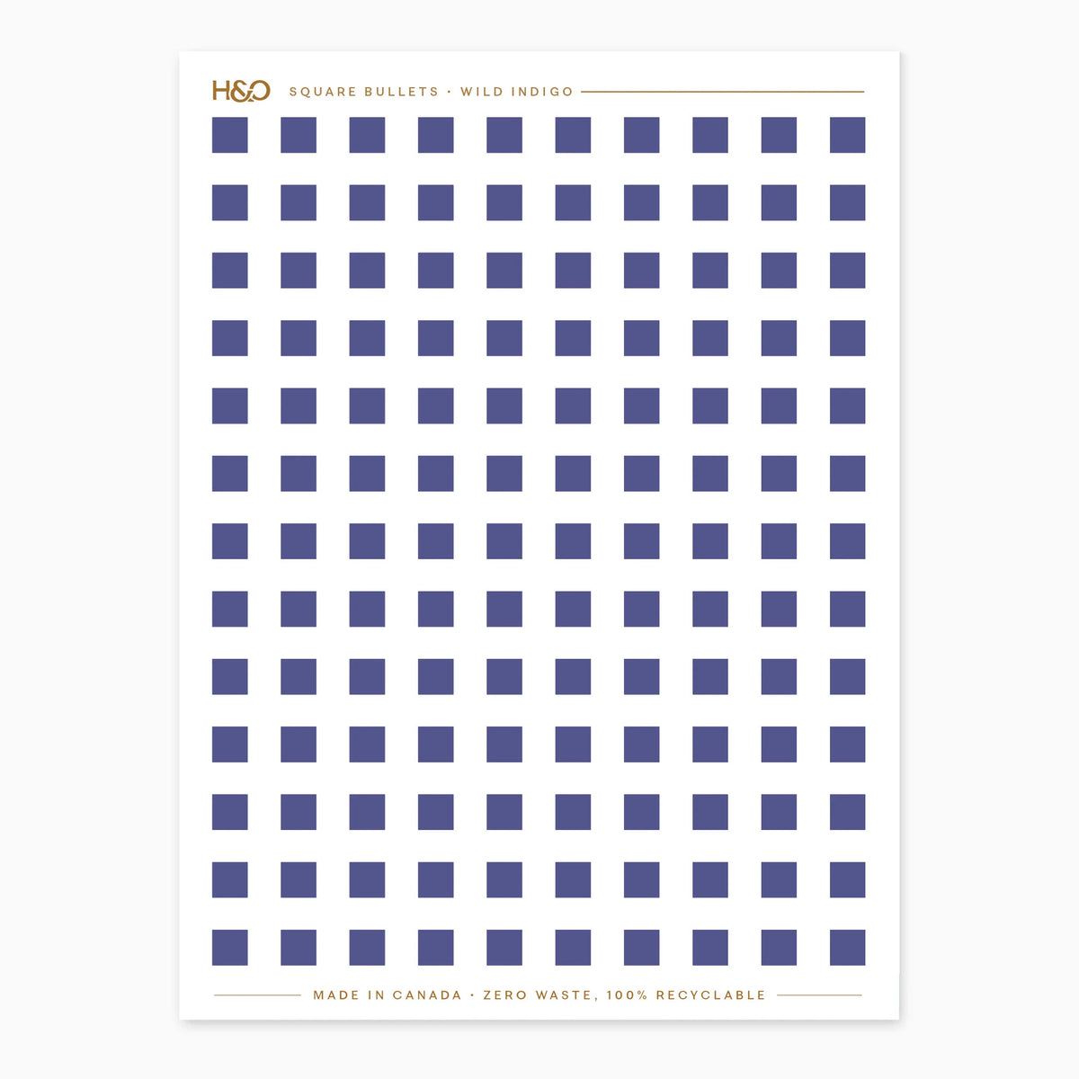 Square Bullets Stickers in Wild Indigo #color_wild indigo