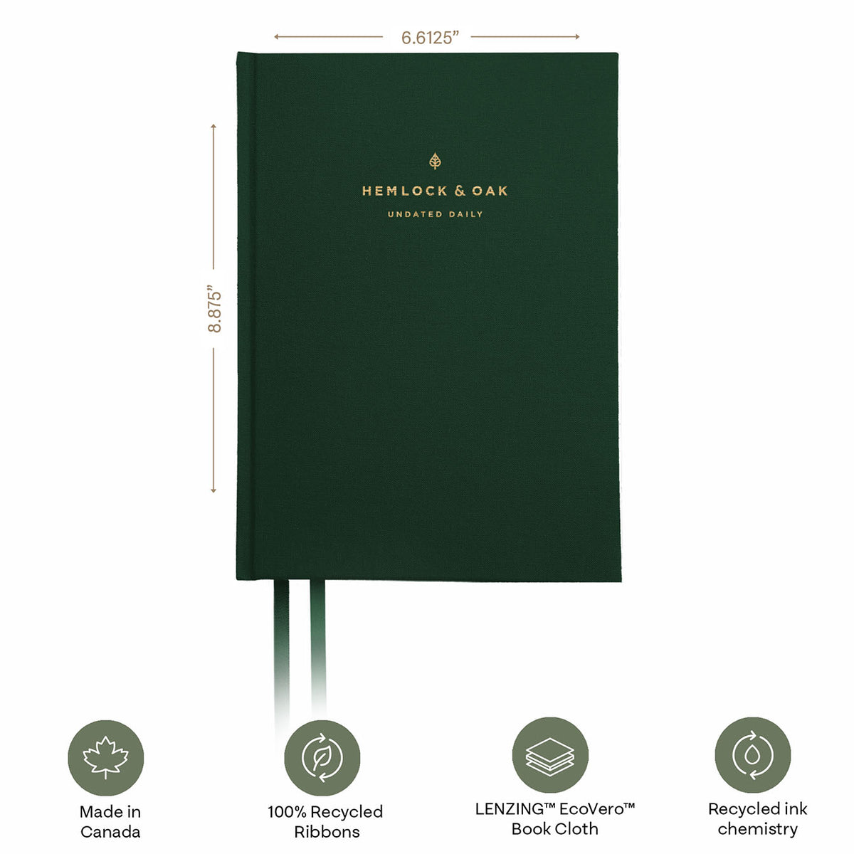 Undated Daily Planner (6-Month, Hardcover, 120gsm) in Woodlands #color_woodlands