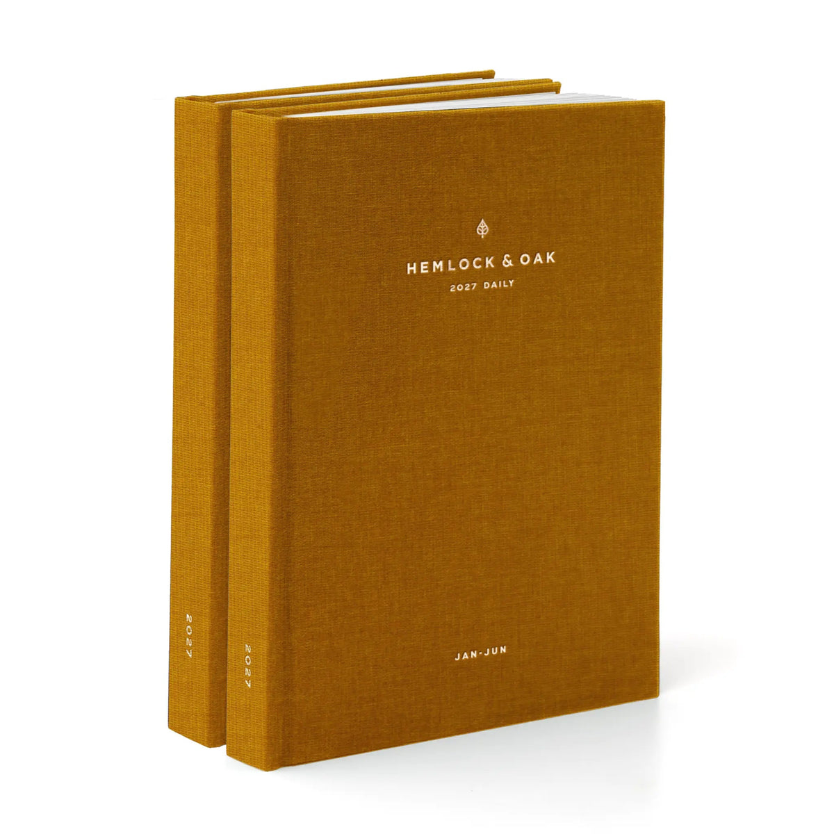 2027 Daily Duo B: Jul-Dec (Hardcover, Heritage 120gsm) in Clementine - detail view #color_clementine