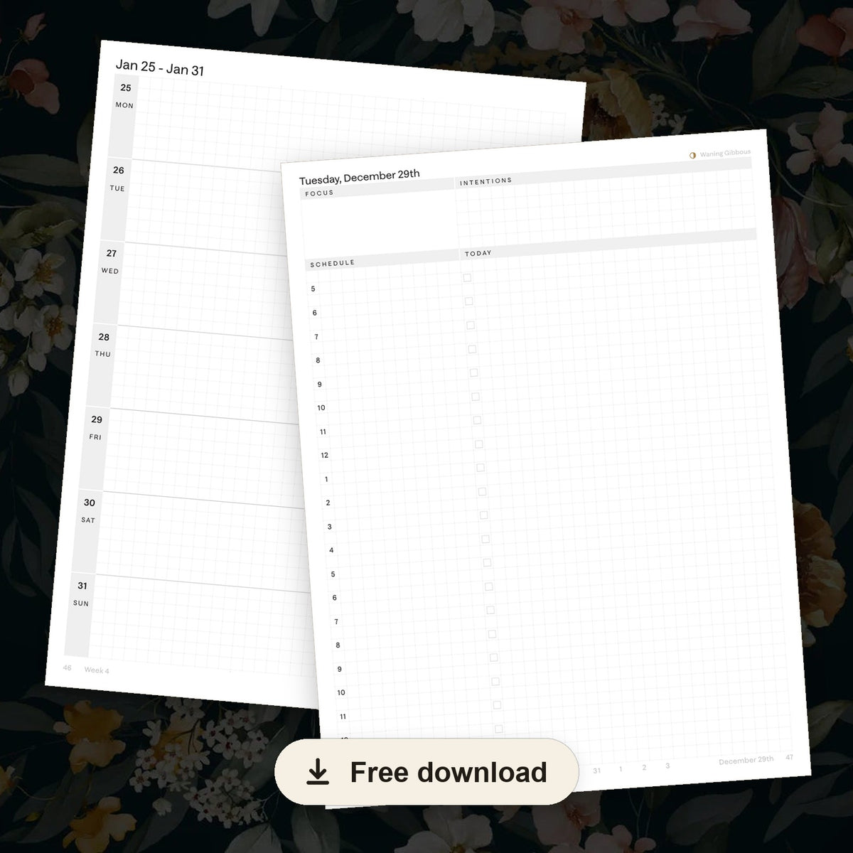 2027 Weekly & Daily Horizontal Planner — free printable download