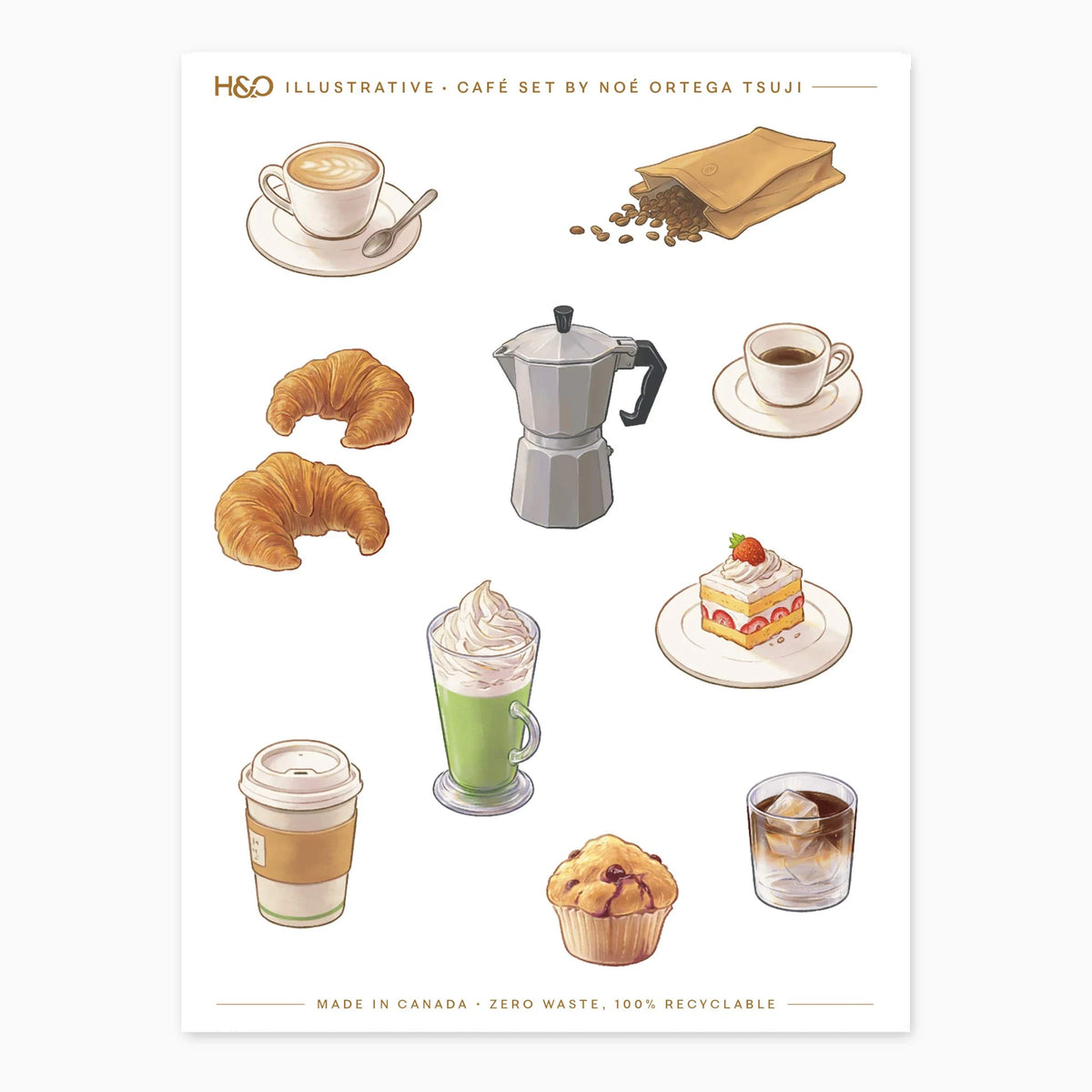 Cafe Stickers Set - Planner Stickers