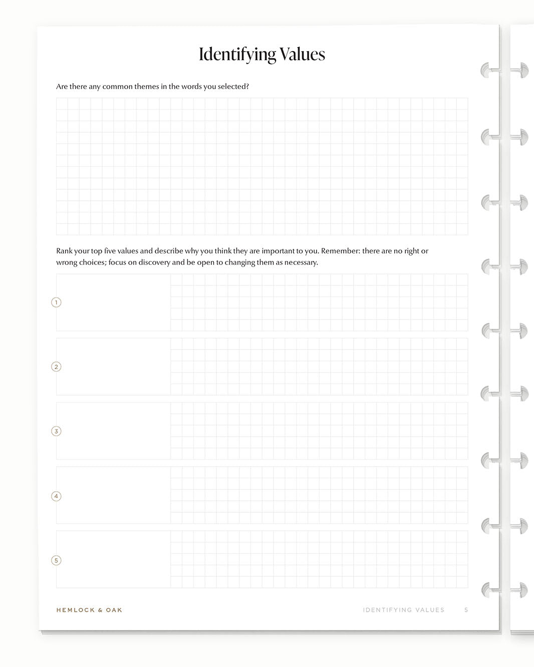 Personal Values Planner Inserts - Made in Canada