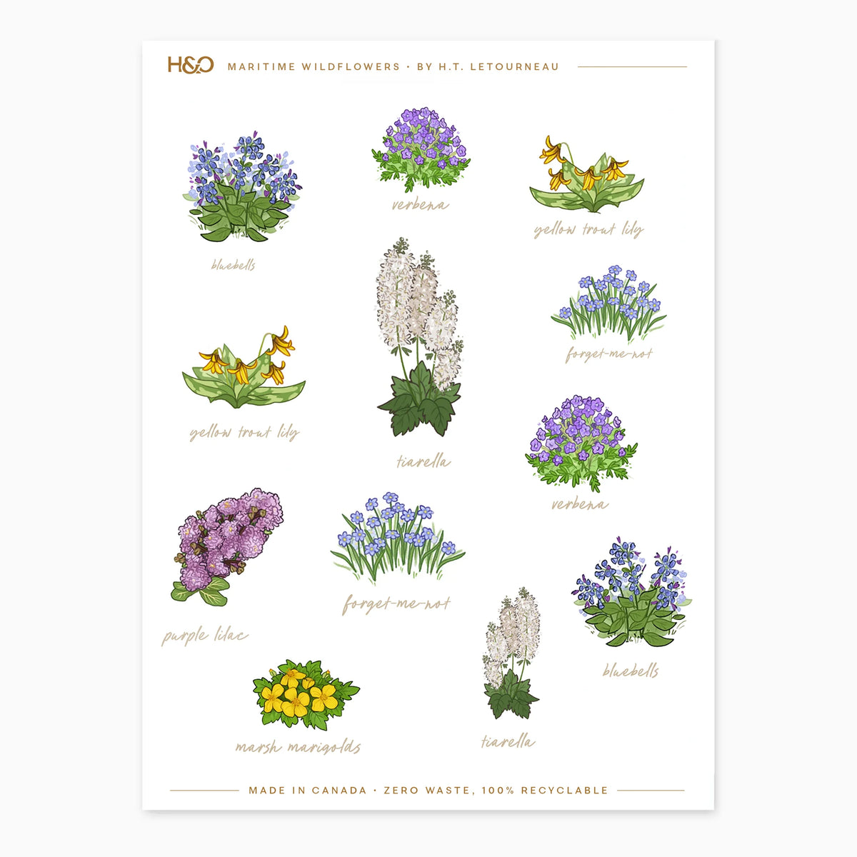 Maritime Wildflowers Stickers - detail view