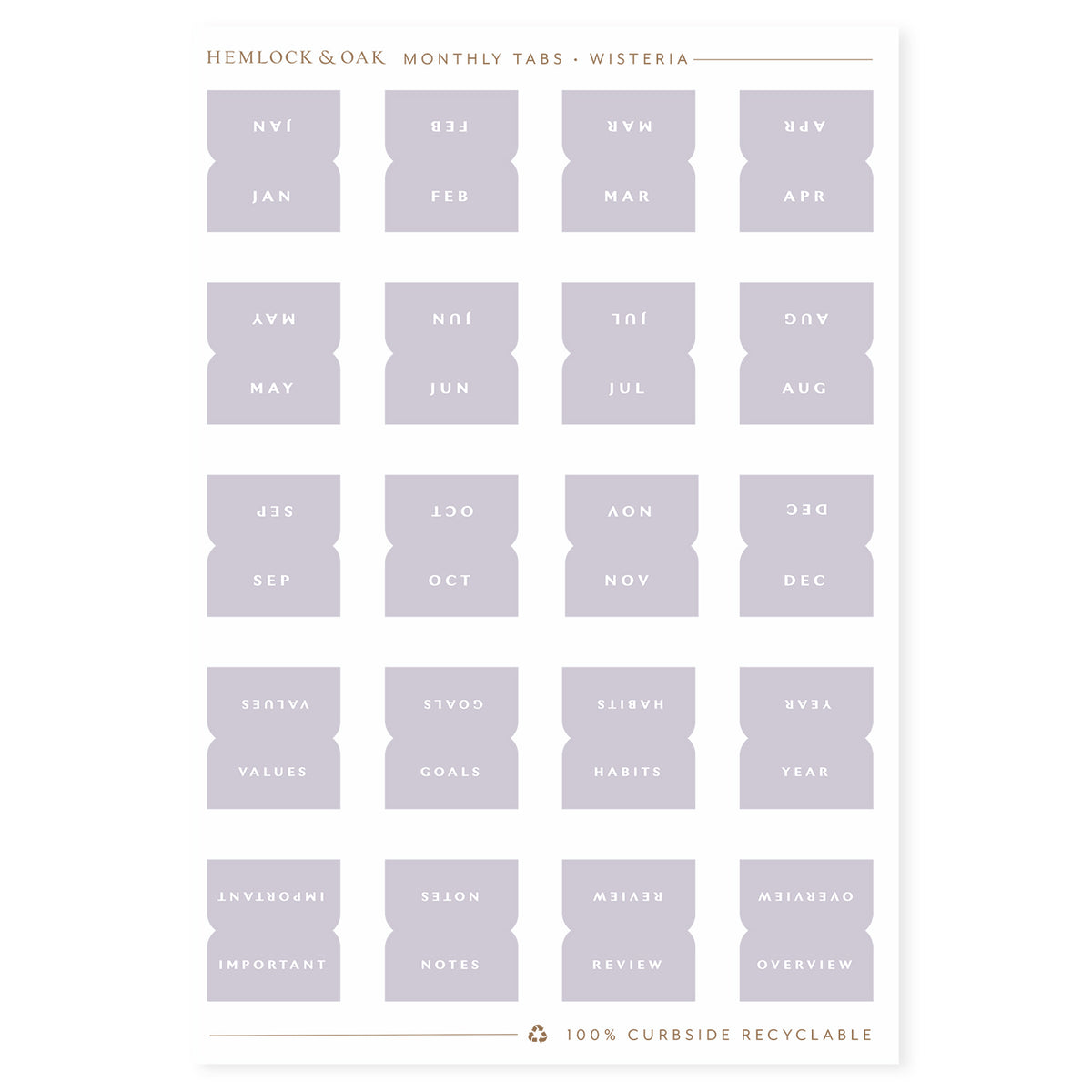 Monthly Tabs in Wisteria #color_wisteria
