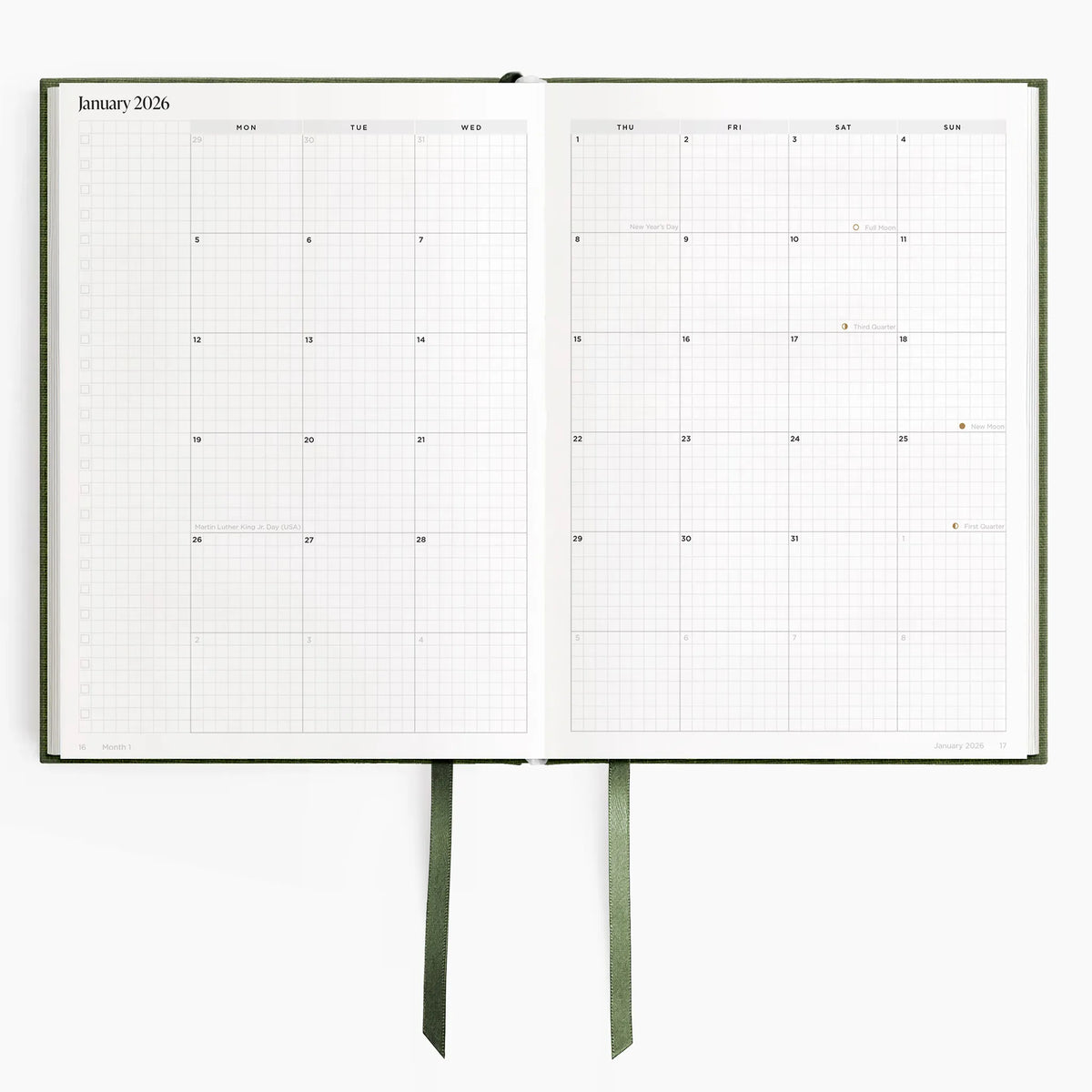 2026 B5 Minimalist Planner (Hardcover) in Forest #color_forest