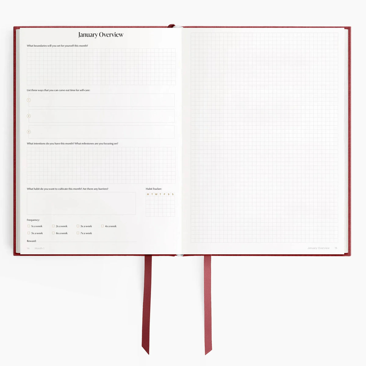 2026 B5 Minimalist Planner (Hardcover) in Scarlet Oak #color_scarlet oak