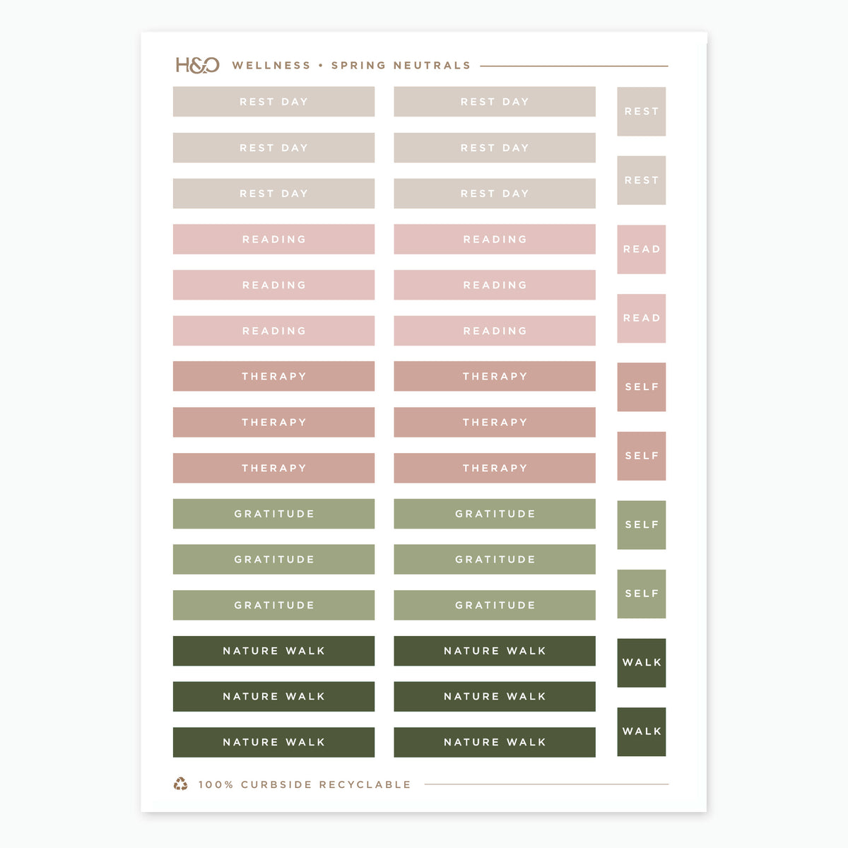 Wellness Stickers in Spring Neutrals #color_spring neutrals