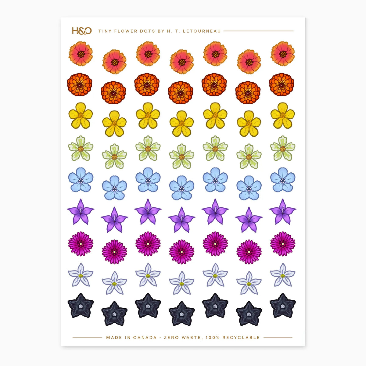 Tiny Flower Dots Stickers - detail view