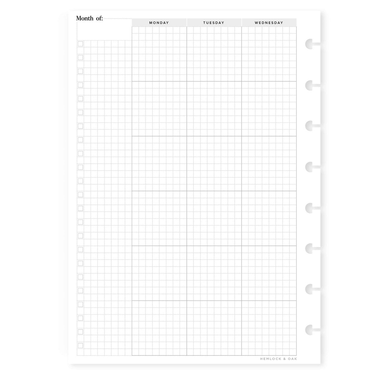 Undated Monthly Calendar Inserts - Made in Canada #color_