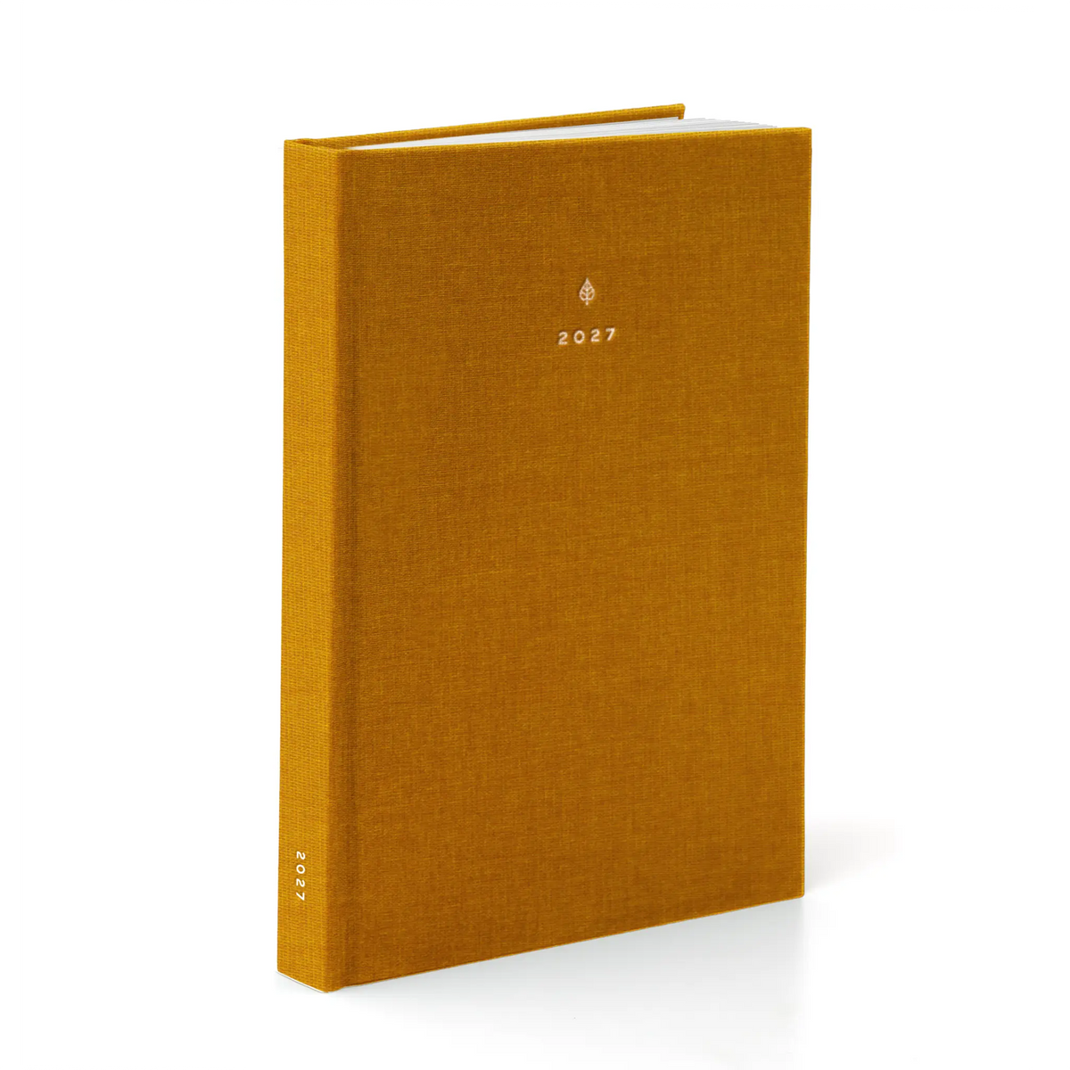 2027 A5 Minimalist Horizontal Planner (Hardcover, Heritage 120gsm) in Clementine - detail view #color_clementine