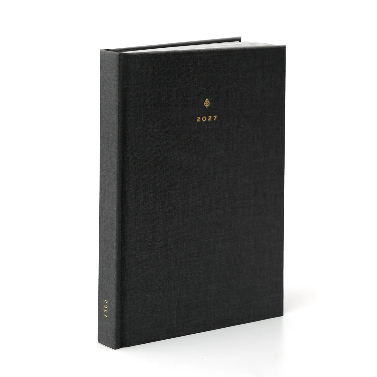 2027 A5 Minimalist Vertical Planner (Hardcover, Heritage 120gsm) in Charbon #color_charbon