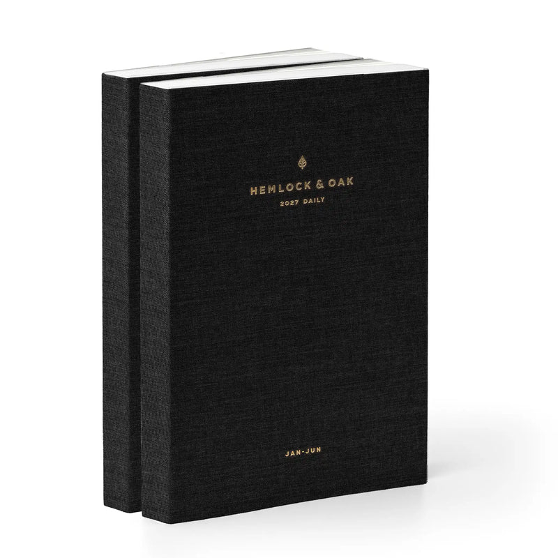 2027 Minimalist Daily Duo B: Jul-Dec (Cloth Flex, Heritage 120gsm) in Charbon #color_charbon