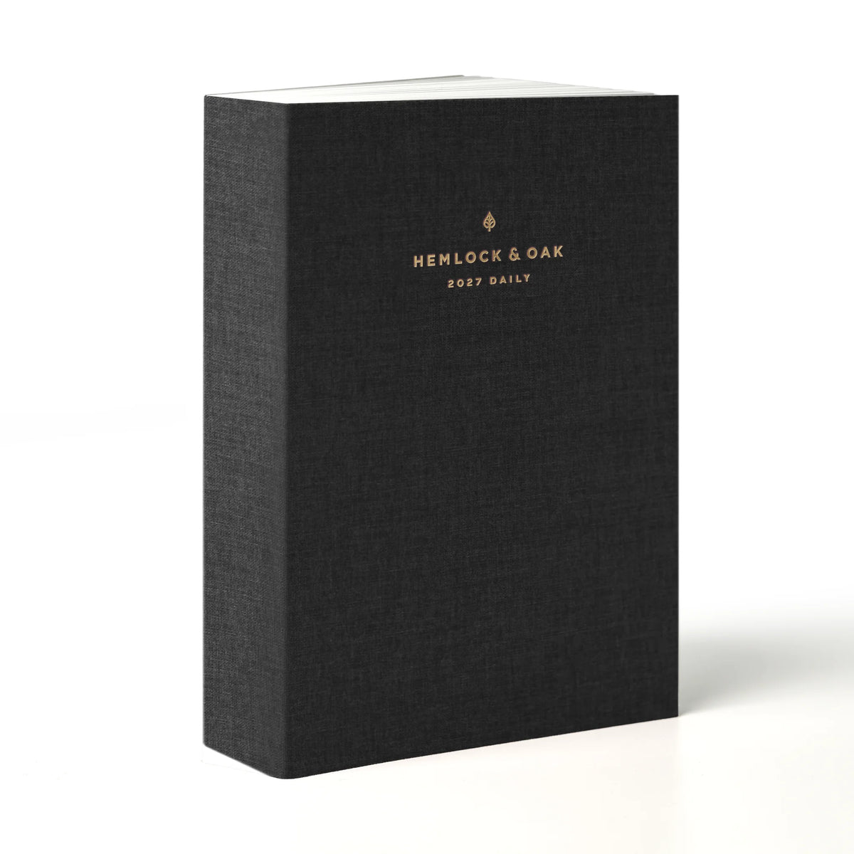 2027 Minimalist Daily Planner (Cloth Flex, Heritage 120gsm) in Charbon #color_charbon