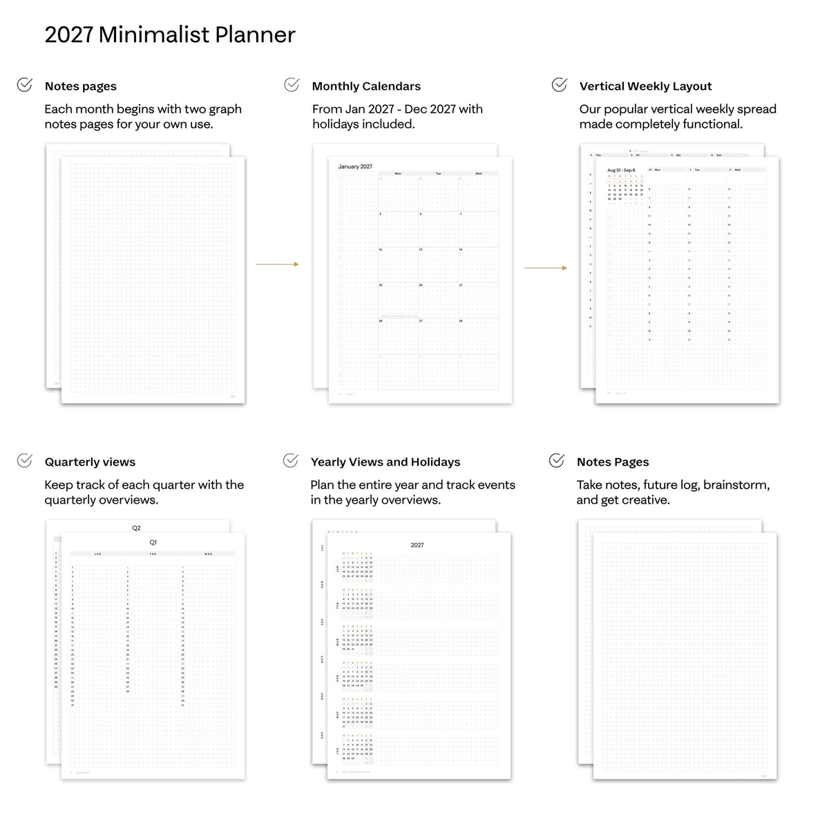 Hemlock & Oak 2027 dated planner - detail view