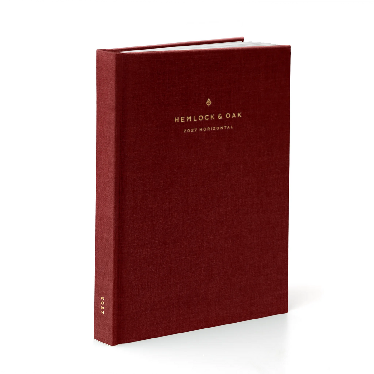 2027 Horizontal Planner (Hardcover, Heritage 120gsm) in Scarlet Oak #color_scarlet oak