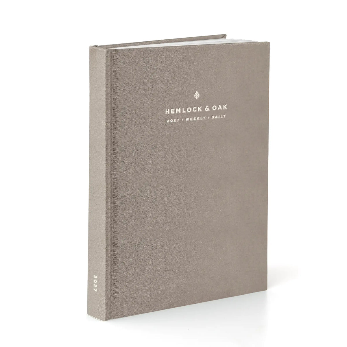 2027 Weekly & Daily Vertical Planner (Hardcover, 70gsm) in Natural Pearl #color_natural pearl